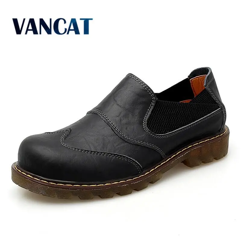 Vancat/Новинка; дышащие мужские туфли-оксфорды; модельные туфли наивысшего качества; мужская обувь на плоской подошве; модная повседневная обувь из натуральной кожи; Рабочая обувь