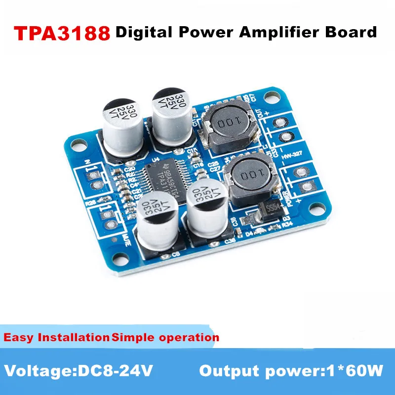 1*60 Вт TPA3118 PBTL моно цифровой аудио усилитель плата AMP модуль чип низкое энергопотребление сделай сам стерео