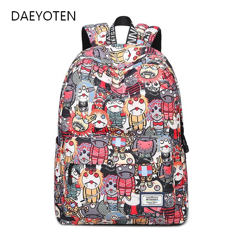 DAEYOTEN школьная сумка с принтом монстра женский рюкзак для ноутбука