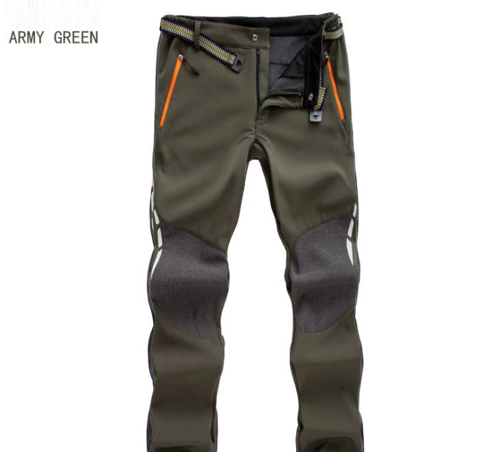 Army green Зимние осенние мужские штаны для велоспорта, теплые длинные велосипедные дышащие штаны с карманами, штаны для бега, спортивная одежда, Medias Ciclismo z4 - Цвет: Army green