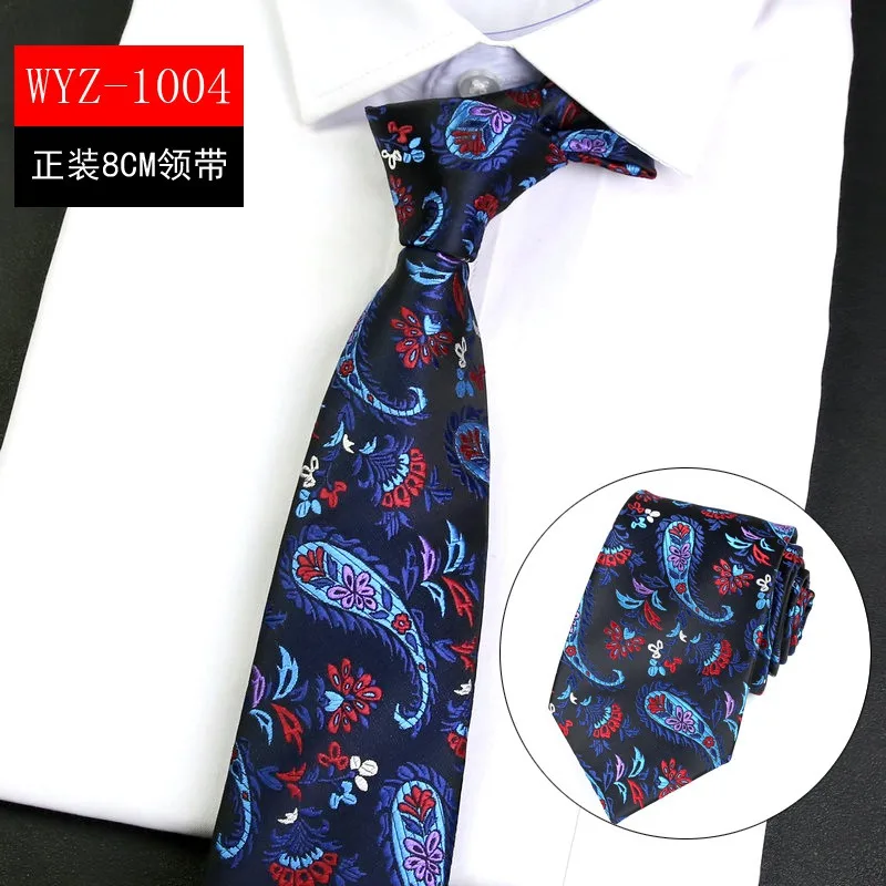 

Men Tie Luxury Man Floral Paisley Neckties 8cm Tie Classic Business Casual Tie For Wedding Formal Business Party neckwear
