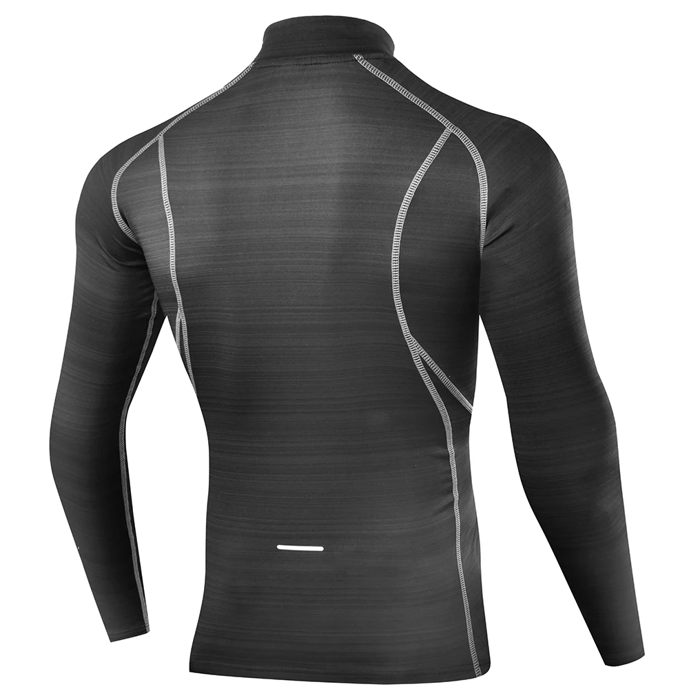 Outto High Collar Compression Shirts Men Gym T-shirts Fitness Rashguard Long Sleeve Top