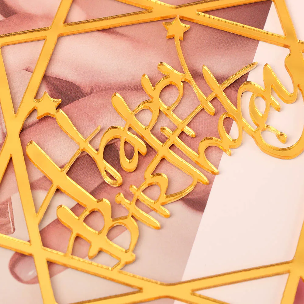 Акриловые Топпер для торта С Днем Рождения персонализированные Свадебная