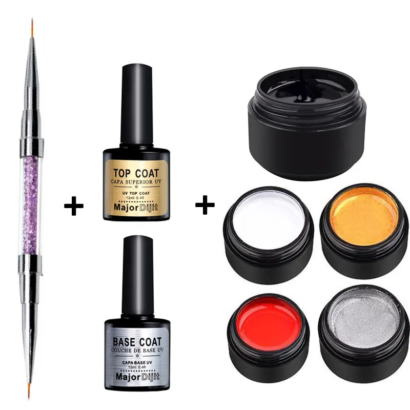 

Nail Art Liner Gel Polish Pen Top Base Coat Kit Painting Drawing Manicure Nail Art Kit BFC996