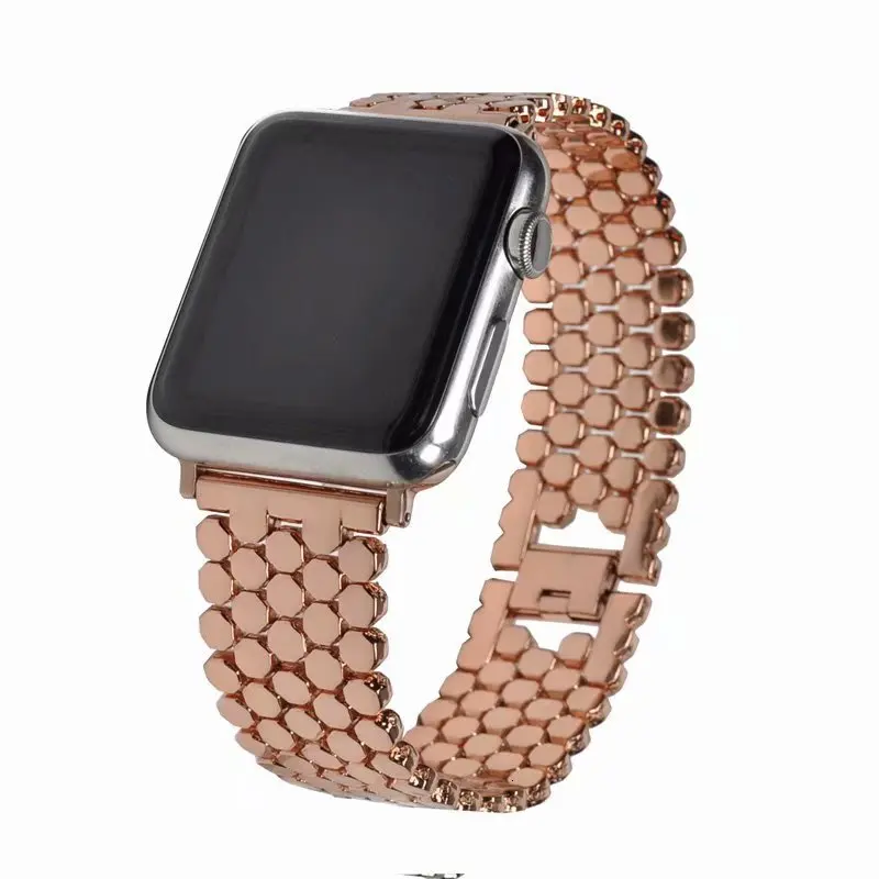Стальной ремешок в виде рыбьей чешуи для apple watch Series 5 3 2 1 ремешок iwatch из нержавеющей стали 42 мм 44 мм адаптеры черный и серебристый