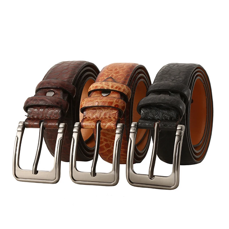 

Men Genuine PU girdle Alloy Metal Pin Buckle Designer Belts Waist Strap Male for Jeans Design Cintos Masculinos Ribbon