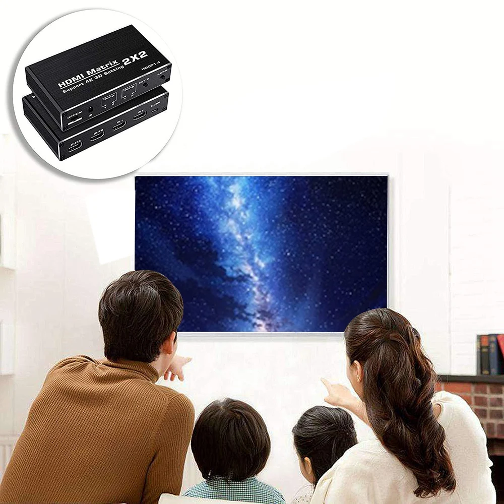 Матричный коммутатор 2X2 4K 60 Гц поддержка HDCP 1 4 ИК-пульт дистанционного управления