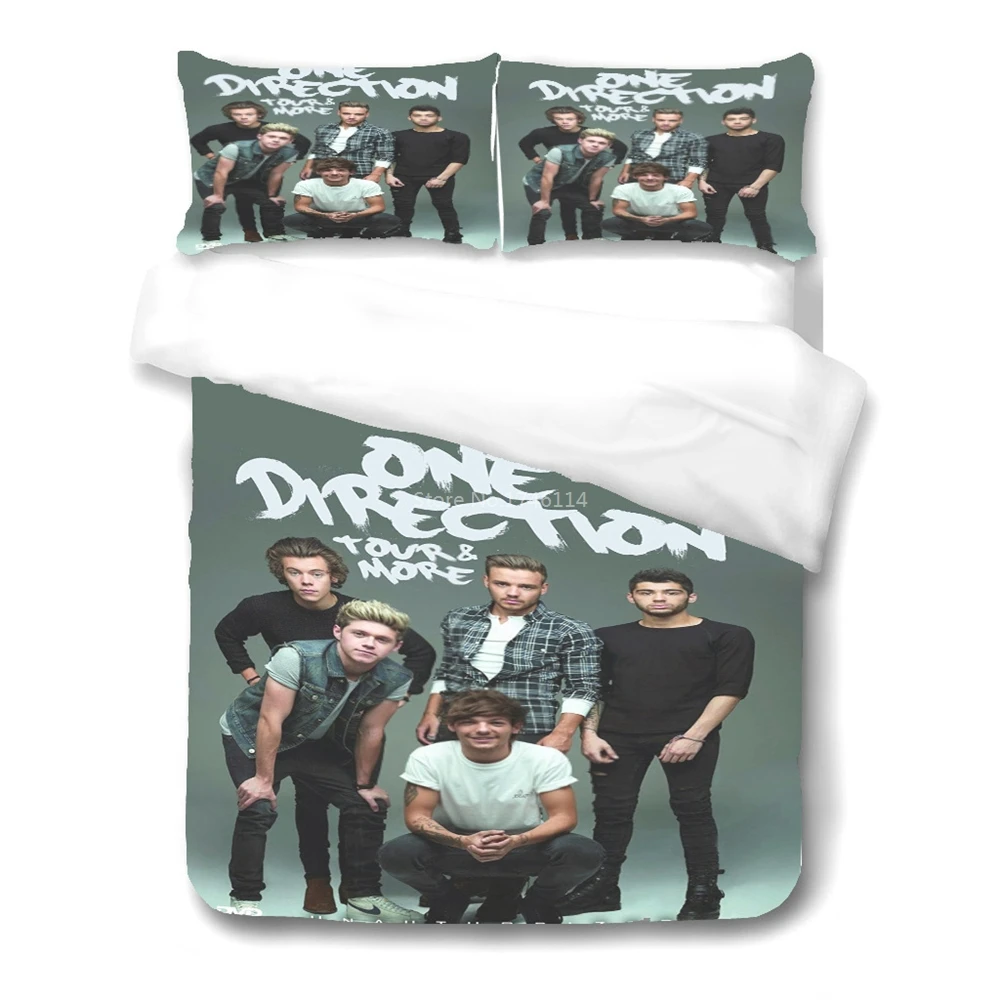 

One Direction Pop Music Group 3D Bedding Set Queen King Soft Duvet Cover Pillowcase Set Home Textile for Boys Girls Adults Gift