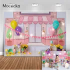 Фон с изображением магазина мороженого для фотостудии новорожденных детей портретный фон для фотостудии торты на 1-й день рождения
