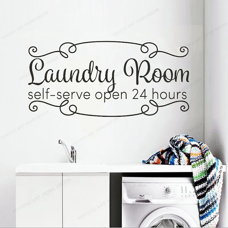 Самостоятельное открытие 24 часа стирка настенная наклейка художественная