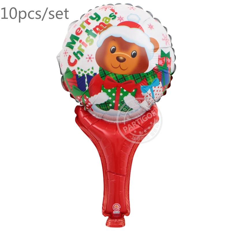 hand stick6 10 шт./компл. Рождественская Милая повязка на голову в виде животного Handstick Фольга шар Санта Клаус детского дня рождения рождественские и новогодние вечерние украшения - Цвет: hand stick6