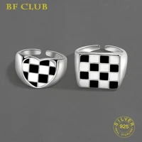 925 sterling silver rings for men women black pattern heart trendy elegant creative design irregular adjustable party jewelry