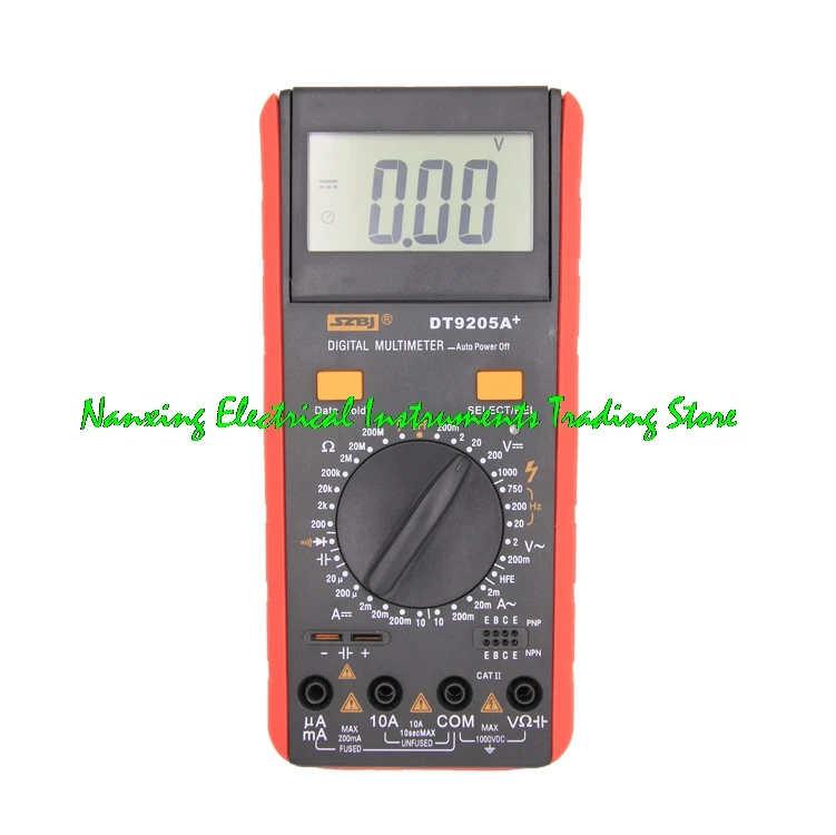 

SZBJ DT9203A/DT9205A+/DT9208A+True RMS Digital Multimeter Foldable display screen is fully protected buzzer automatic trun off