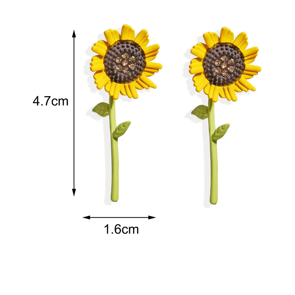 

Cartoon Sunflower Earings For Women Fashion Big Sun Flower Statement Earring Korean Studs Jewelry Best Friend Gifts