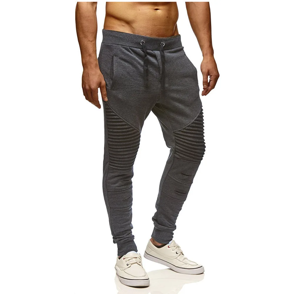 

2021 split pleated all-match men's jogging pants striped slim trousers men's hip-hop streetwear sports pants trousers pantalon