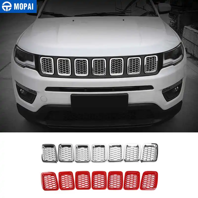 Красные хромированные автомобильные решетки MOPAI из АБС пластика для передней