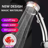 High Pressure Rainfall Shower Head Adjustable 360 Ratated Saving With Small Fan Filter Hand-held Spray Nozzle Bathroom Access