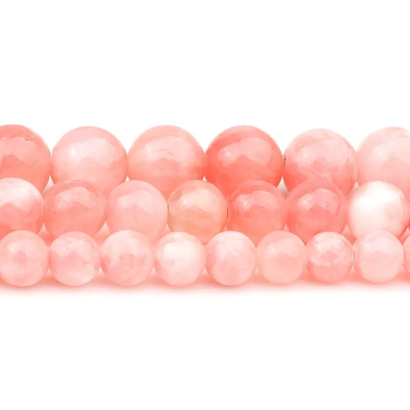 6 8 10 mm White Pink Persian Jade Natural Stone Beads For Jewelry Making Handmade Gift DIY Women Bracelet Necklace 15 inch New | Украшения