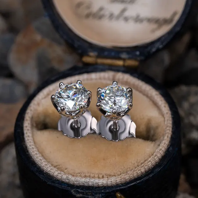 Silver Earrings Stone 5 7 | Sona Earrings 925 Silver | Silve