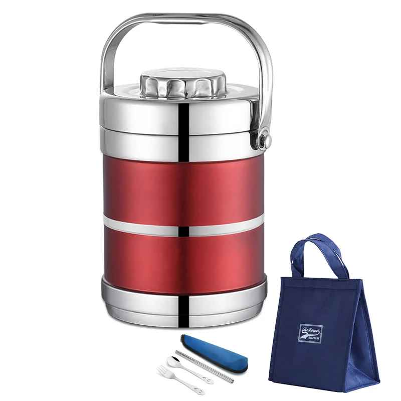 Вакуумный контейнер Bento Box с двойными стенками 1 4 2 л изолированный термос из