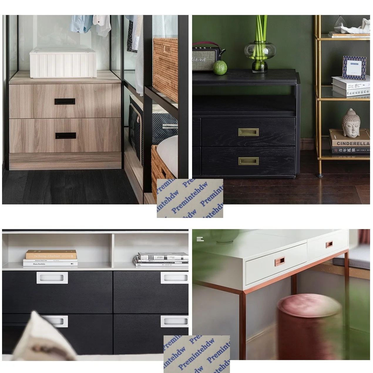 2 шт. прямоугольный алюминиевый шкаф утопленный на палец белый матовый черный