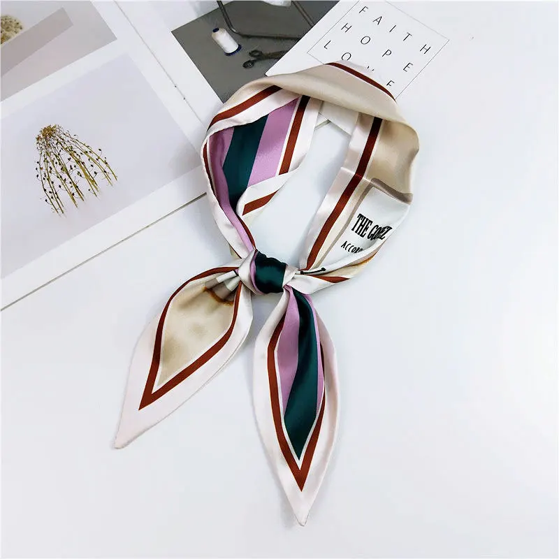 

Design Bag Scarf Skinny Hijab Scarf Women Small Silk Bandana Female Head For Ladies Print Headband Scarves & Wraps