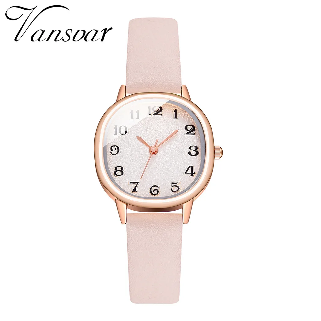 Женские наручные часы с кожаным ремешком простые кварцевые под платье Прямая