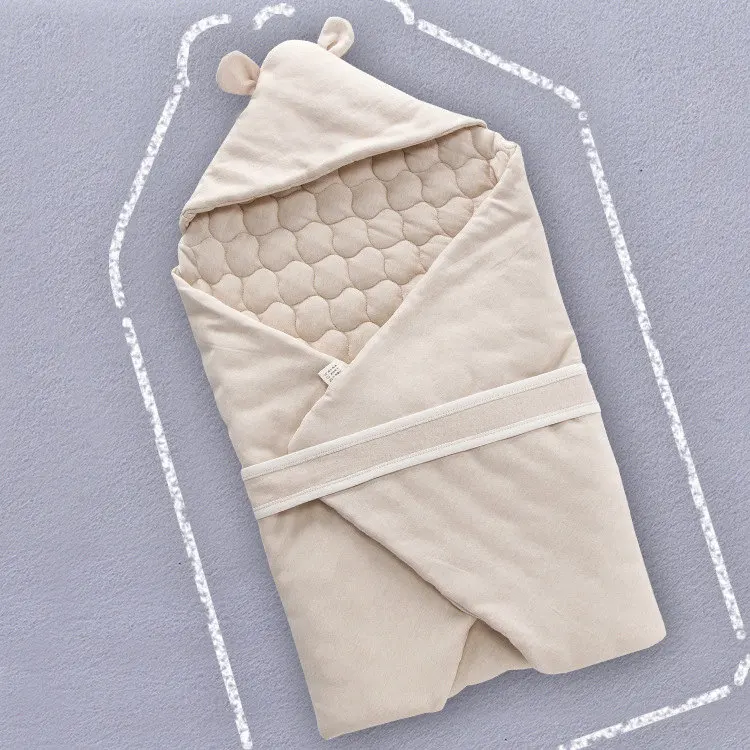

2020 baby intant Organic colored cotton autumn and winter thickening baby hugs the blanket, newborn Coated, baby Outing blanket