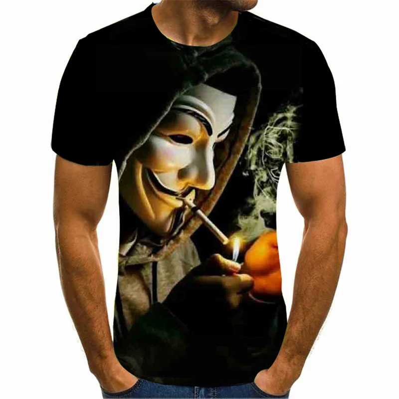 

2021 Hot Sale Clown T-shirt Male/Female Clown Face 3D Printing Horror Short Sleeve Fashion Round Neck T-Shirt Size XXS-4XL