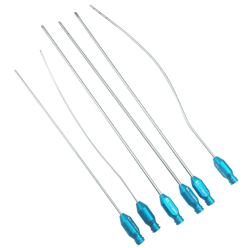 

6 шт./компл. липосакционные канюли из нержавеющей стали, автоклавируемая липосакция, жир для удаления липосакции, игла для липосакции