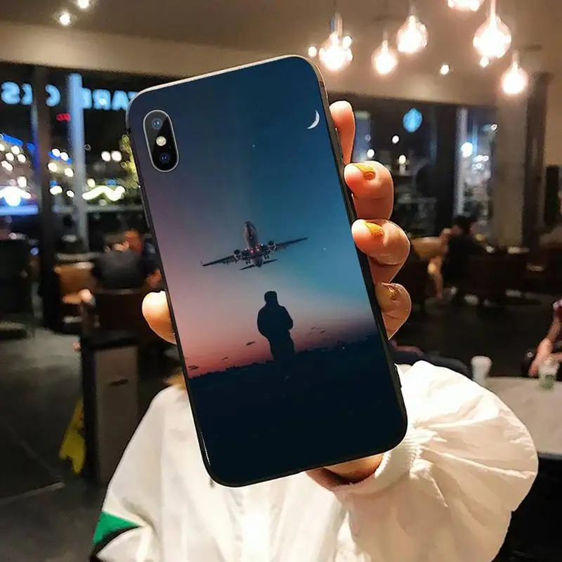 

Aircraft Airplane fly travel cloud painting Phone Case for iPhone 11 12 pro XS MAX 8 7 6 6S Plus X 5S SE 2020 XR