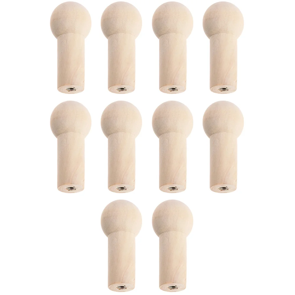 

10pcs Wooden Pegs Simple Doll Pegs with Screw Nut Hook Hanger Accessories Wooden Pegs Doll Accessories