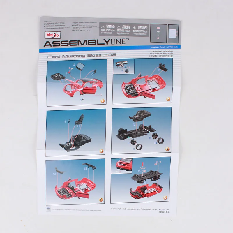 Металлическая Модель автомобиля Maisto 1:24 mustang boss 302 красная ручная сборка модель