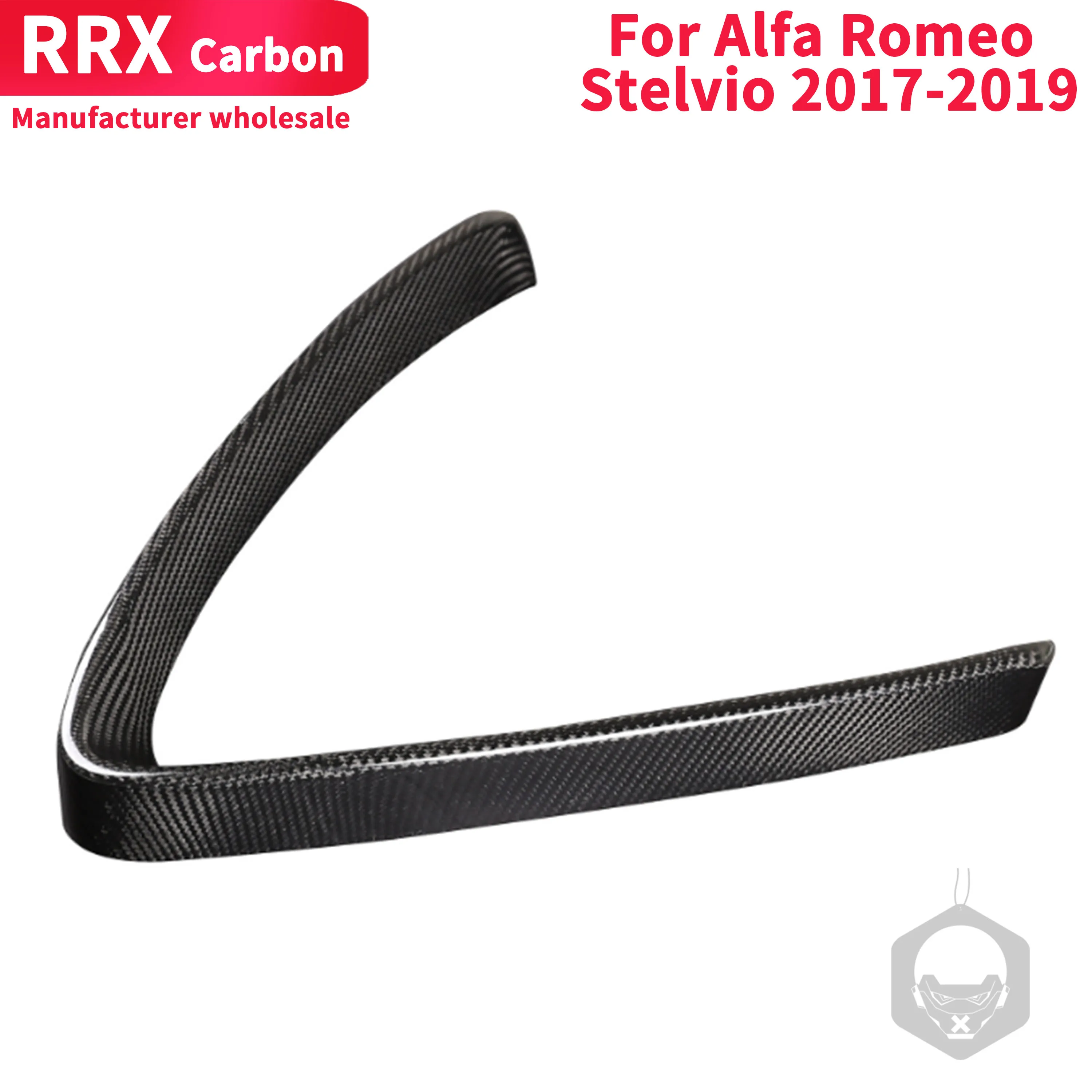 

For Alfa Romeo Stelvio 2017-2019 V Shape Front Grille Frame Cover Trim Sticker Real Carbon Fiber Interior Decoration Accessories