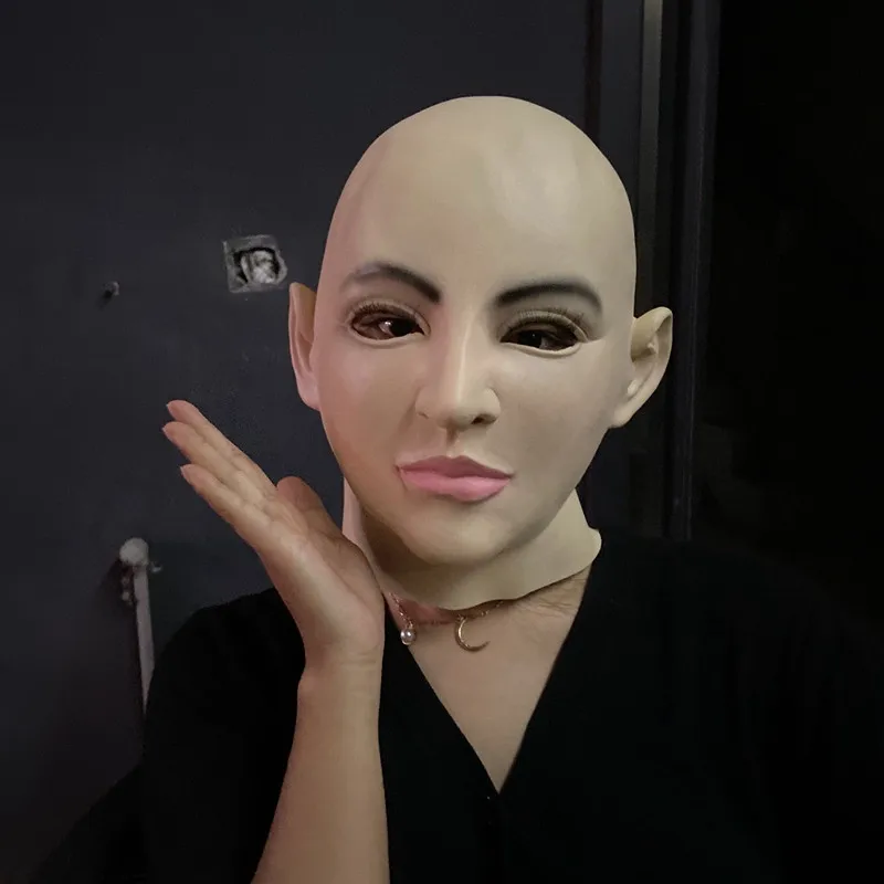 

Hot Sale Realistic Female Mask Halloween Cosplay Human Female Masquerade Latex Party Toy Girl Crossdress Costume Cosplay Props
