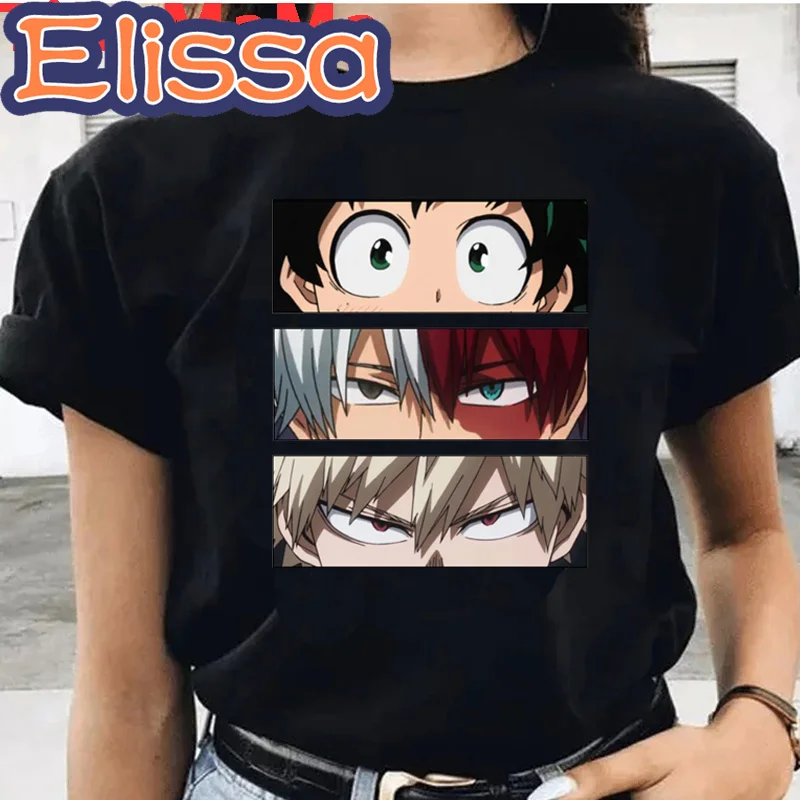

Japanese Anime My Hero Academia T Shirt Men Kawaii Cartoon Todoroki Dabi Graphic Tees Harajuku Unisex Bakugou T-shirt Women Tees