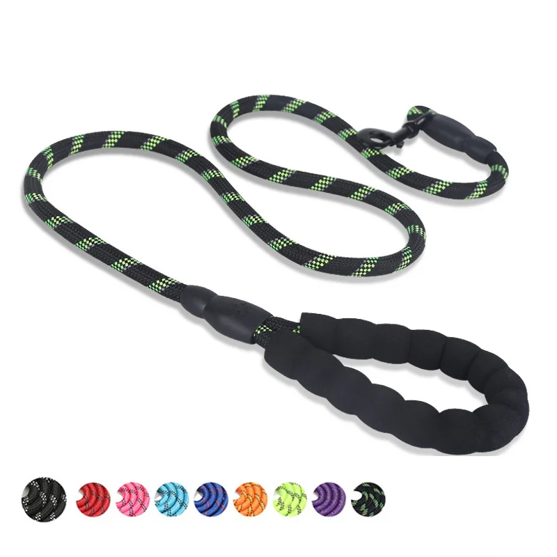 

Нейлоновая веревка для собак, прочный поводок с мягкой подкладкой, светоотражающая нить, для дрессировки средних и больших питомцев