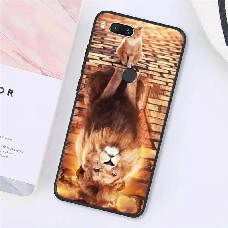 

Cute animal cat lion tiger Phone Case For Xiaomi Redmi note 7 8 9 t k30 max3 9 s 10 pro lite Luxury brand shell funda coque
