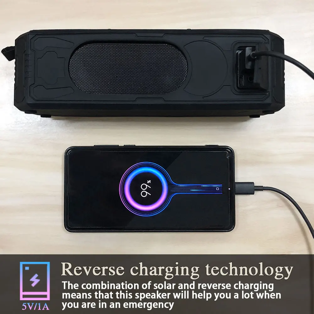 Портативная Bluetooth Колонка CYBORIS с аккумулятором 4400 мАч на солнечной энергии