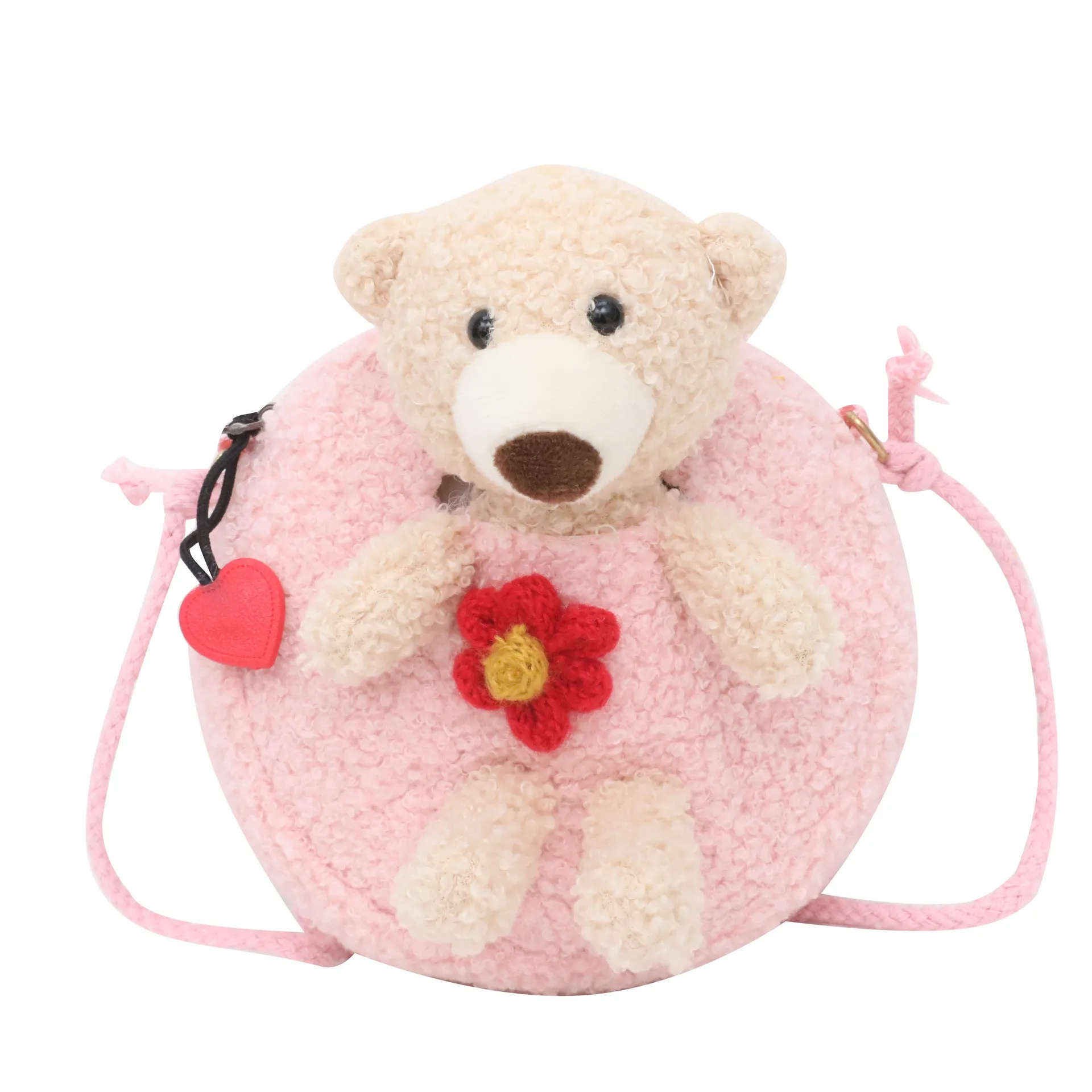 

Kids Baby Girls and Winter Plush Small Round Autumn Korean Version Cute Shoulder Bag Little Girl Accessories