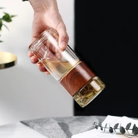 oneisall tea water bottle travel drinkware portable double wall glass tea infuser filters the tea filter tumbler stainless steel