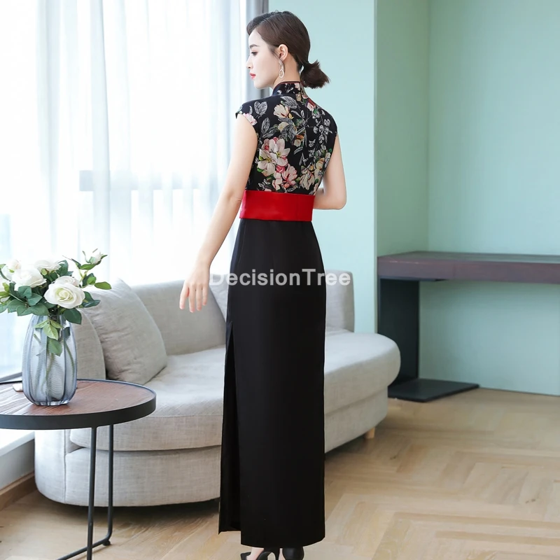 2021 китайское платье для женщин qipao aodai улучшенное Ципао с высоким разрезом