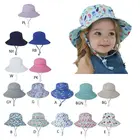 Летняя Солнцезащитная шапка для детей, 15 видов, 2021, для маленьких мальчиков и девочек, для улицы, с защитой от УФ-лучей, Пляжные шапки 6 месяцев