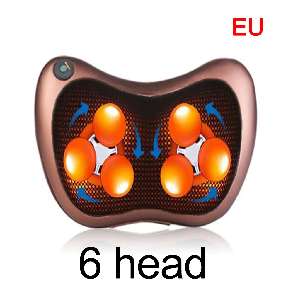 EU Arms6 Расслабляющий массажер для головы и шеи, подушка для автомобиля, дома, шейного отдела шиацу, талии, тела, электрическая многофункциональная Массажная подушка - Цвет: EU Arms6