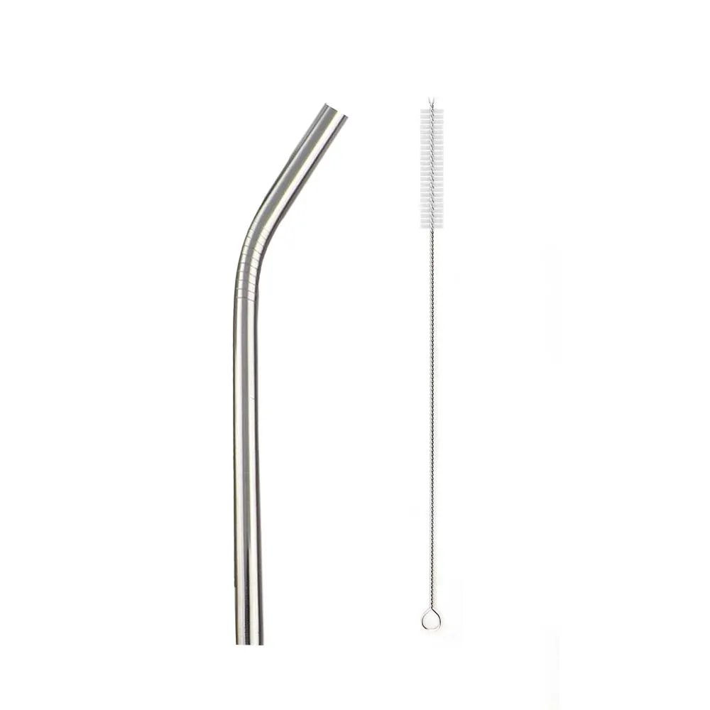1Pcs Bent 12mm Silve Многоразовые металлические трубочки для питья 304 нержавеющая сталь прочная изогнутая прямая соломинка для напитков с чистящей щеткой вечерние аксессуары - Color: 1Pcs Bent 12mm Silve