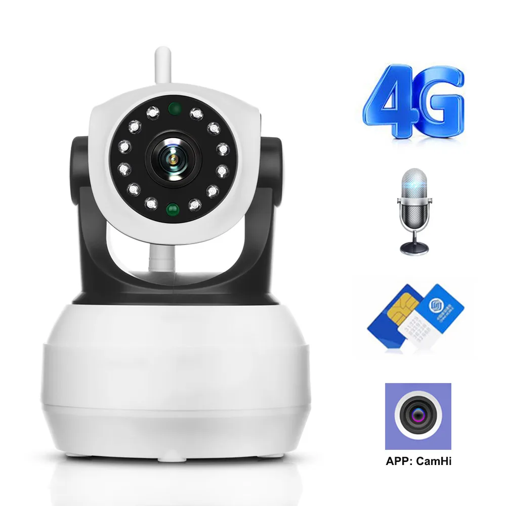 

4G 3G SIM Card Camera 1080P 2MP Wifi IP Camera Wireless Smart Home Video Transmission Via FDD LTE Netowrk Worldwide GSM