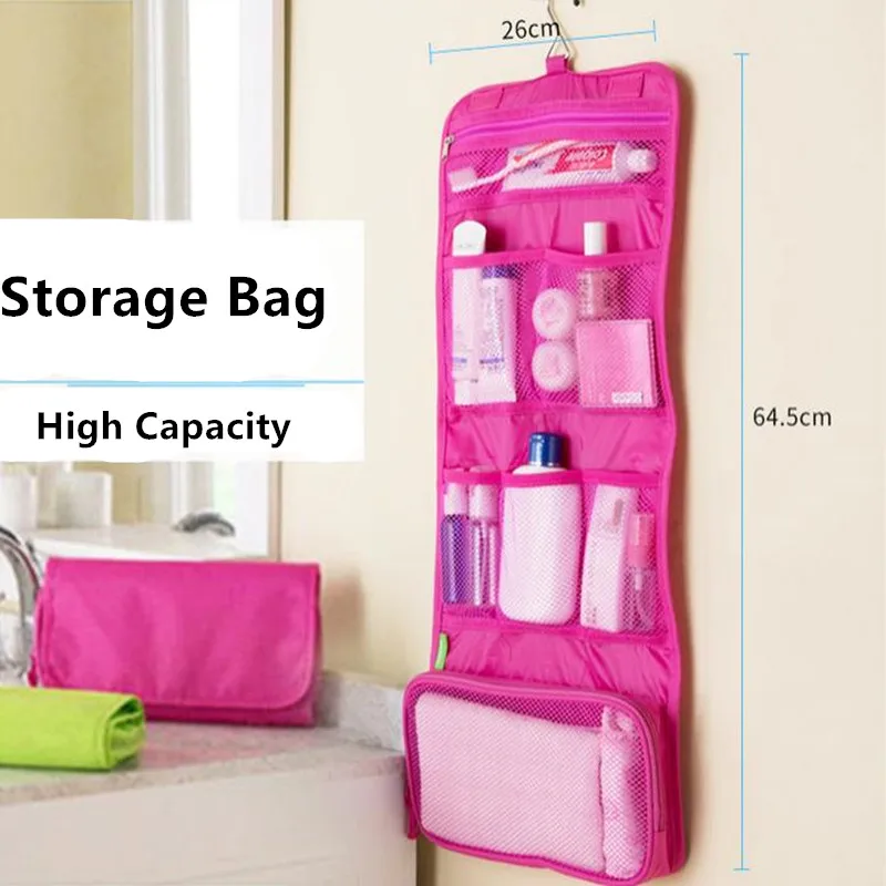 

Foldable Cosmetic Makeup Case Portable Hanging Organizer Bag Storage Traveling Toiletry Bags Wash Bathroom Accessories 840122