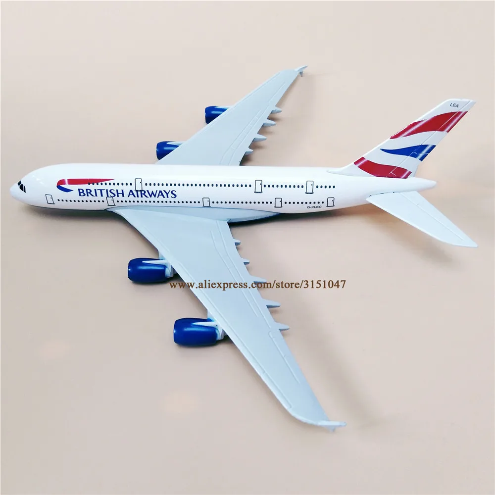 20 см модель воздушного самолета из металлического сплава British Airways Airbus 380 A380 Aircraft