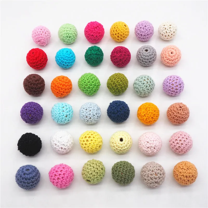 Chenkai 500pc 16mm Crochet Round Knitting Wooden Beads Balls for DIY decoration baby  teether jewelry necklace Toy