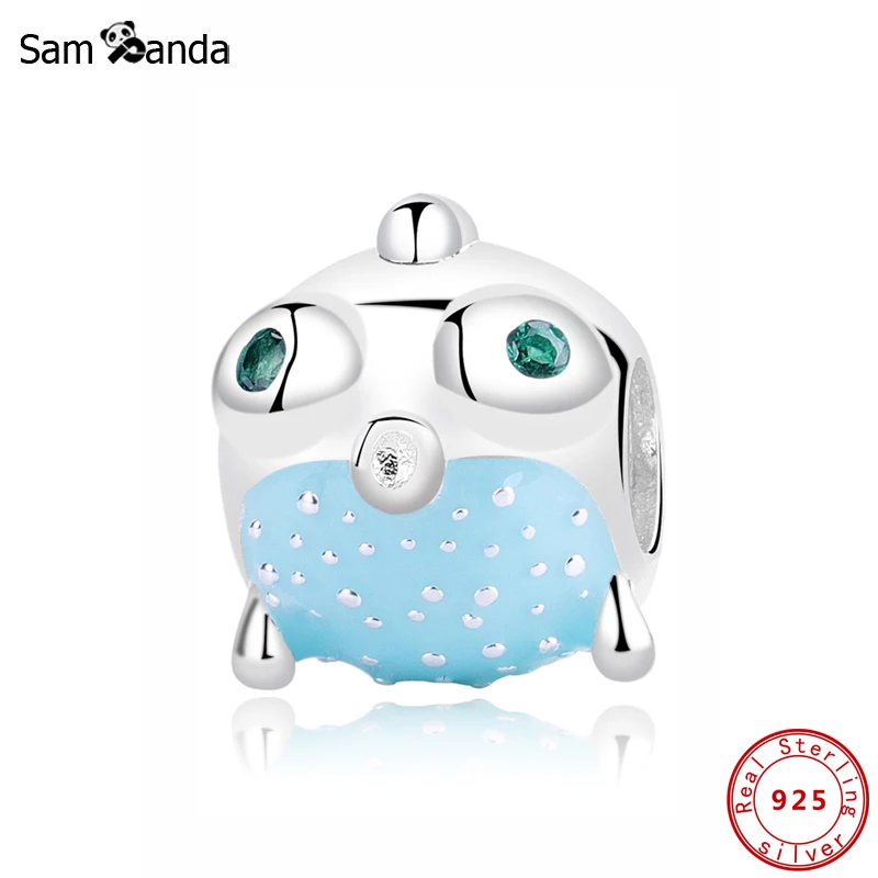 Аутентичные 925 пробы серебряные шармы, бусины, рыбы, амулеты, океанская жизнь, подходят для Пандора, браслеты для женщин, сделай сам, изготовление ювелирных изделий